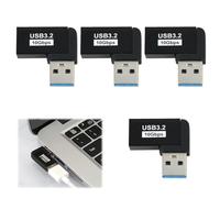 BIVOFU 4 PCS USB 3.1 90 Degrés Angle Adaptateur 10Gbps, Transfert de Données Rapide, Connecteur en L, Rétrocompatible USB 3.0/2.0/1.0, OTG, Compact et Portable, Doubleur USB