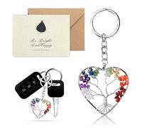 BIVOFU Arbre de Vie Porte Clef Original, Bijou Pendentif avec Cristaux 7 Chakras pour Harmonisation Énergétique, Accessoire de Mode Chic et Porte-Bonheur, Idéal Cadeau pour Femmes