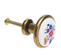 BIVOO Bouton d'armoire en céramique, 1 pièce, Boutons Ronds Simples, for Porte de Cuisine, Placard, tiroir de Garde-Robe, poignée de Meuble avec vis(B)