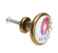 BIVOO Bouton d'armoire en céramique, 1 pièce, Boutons Ronds Simples, for Porte de Cuisine, Placard, tiroir de Garde-Robe, poignée de Meuble avec vis(A)