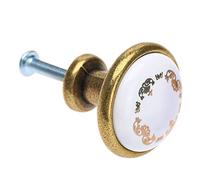 BIVOO Bouton d'armoire en céramique, 1 pièce, Boutons Ronds Simples, for Porte de Cuisine, Placard, tiroir de Garde-Robe, poignée de Meuble avec vis(C)