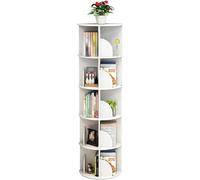 BIVVI Étagère à Livres Bibliothèque Ronde rotative à 360 °, bibliothèque en Bois Massif pour Salon et Bureau, étagères de Rangement