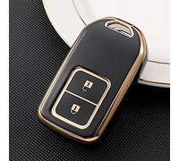 BIVVI Housse de Protection pour clé télécommande de Voiture en TPU, pour Honda Fit Lucky Vezel City Civic Jazz BRV BR-V HRV HR-V Shuttle Gp8,2 Boutons Noir