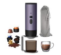 BIVVI Portable Capsule Coffee Machine Wireless Heating Small Pump Pressure Home Outdoor Travel Mini Edition(B)