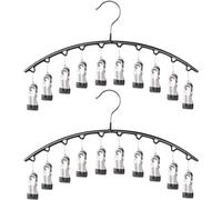 Bivwopei Étendoir à linge en acier inoxydable avec clip - Coupe-vent - Avec 10 clips - Pour chaussettes, sous-vêtements