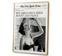 BIVYAX 1 Poster Noir et Blanc 30x20cm, Impression Journal New York Poster Féministe, décoration murale 10 Things I Hate About You Art Mural, Image pour Salon, Chambre, Bureau, Design Moderne