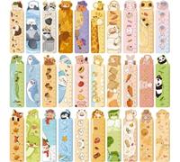 BIVYAX 30 Marque-Pages Animaux avec Règle Intégrée, Dessins Adorables d'Animaux Cartoon sur Chaque Page, comme Cadeau de Rentrée, Remplissage de Cartable ou Cadeau pour Jeunes Amateurs de Livres