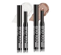 BIVYAX Lot de 2 Sticks Yeux Crème Bronze et Argenté, Ombre à Paupières Imperméable Effet Métallisé, Texture Soyeuse Longue Tenue, Maquillage Quotidien et de Soirée pour un Regard Lumineux