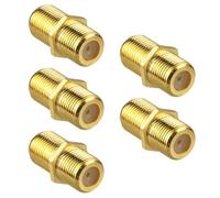 Biwwubik 5 Pièces Connecteur de Câble Coaxial RG6 Type F Adaptateur Plaqué Or pour Câbles TV