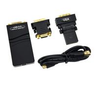 Biwwubik Adaptateur vidéo graphique externe USB 2.0 vers DVI/VGA/compatible avec plusieurs moniteurs, extension d'affichage/mise en miroir pour , , installation facile