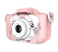 Biwwubik Appareil photo pour enfant - Enregistreur vidéo numérique - Caméra d'action résistante aux chocs avec écran 2 IPS - Cadeau pour fille et fille - Rose