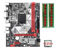 Biwwubik Carte mère de bureau B75-H + CPU I3-2120 + 2 x 8G DDR3 1600 MHz RAM LGA 1155 USB 3.0 SATA 3.0 Carte mère d'ordinateur
