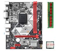 Biwwubik Carte mère de bureau B75-H + CPU I3-3220 + 1 x 8G DDR3 1 600 MHz RAM LGA 1155 USB 3.0 SATA 3.0 Carte mère d'ordinateur