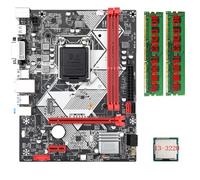 Biwwubik Carte mère de bureau B75-H + CPU I3-3220 + 2 x 8G DDR3 1600 MHz RAM LGA 1155 USB 3.0 SATA 3.0 Carte mère d'ordinateur