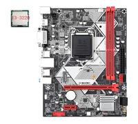 Biwwubik Carte mère de bureau B75-H + CPU I3-3220 LGA 1155 USB 3.0 SATA 3.0 compatible avec emplacements de RAM DDR3 de 1600 MHz jusqu'à 16 Go