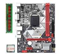 Biwwubik Carte mère de bureau B75-H + CPU I3-3240 + 1 x 4G DDR3 1 600 MHz RAM LGA 1155 USB 3.0 SATA 3.0 Carte mère d'ordinateur