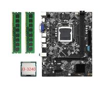 Biwwubik Carte mère de bureau B75M- + CPU I3-3240 + 2 x DDR3 1600 MHz 8 Go RAM LGA 1155 USB 3.0 SATA 3.0 Carte mère d'ordinateur