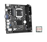 Biwwubik Carte mère de bureau ITX H61 + CPU I3-3220 LGA 1155 Compatible jusqu'à 16 Go DDR3 1600 MHz Emplacements de RAM Carte réseau de 100 m