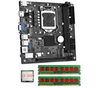 Biwwubik Carte mère de bureau ITX H61 +I3-3220 +2 x 8G DDR3 1600 MHz RAM CPU LGA 1155 Compatible avec jusqu'à 16 Go de RAM Emplacements Carte réseau de 100 m