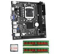 Biwwubik Carte mère de bureau ITX H61+I3-3240+2X8G DDR3 1600MHz RAM CPU LGA 1155 Compatible avec jusqu'à 16 Go de RAM Emplacements Carte réseau de 100 m