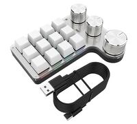 Biwwubik Clavier mécanique DIY programmable RGB 12 touches 3 boutons Clavier Macro personnalisé Clavier USB Hotswap Blanc