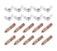 Biwwubik Écrous papillon M6, écrou papillon, ton argenté, 20 pièces et boulon suspendu M6 x 30 mm, vis à double tête, 20 pièces