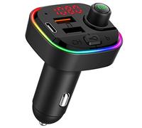 Biwwubik Émetteur FM de voiture Bluetooth Lecteur MP3 Récepteur audio Bluetooth Émetteur FM Chargeur de voiture USB Lumière