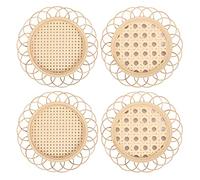 Biwwubik Ensemble de table en rotin - Support pour abreuvoir vintage - Dessous de verre en forme de fleur - Décoration de table coréenne