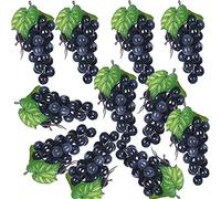 Biwwubik Lot de 10 grappes de raisins noirs côtières fruits en forme de poire pour , la cuisine, la fête, la décoration de mariage, la photographie