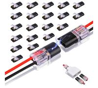 Biwwubik Lot de 20 connecteurs enfichables 2 et 2 voies, avec boucle de verrouillage, connecteurs de câble rapides