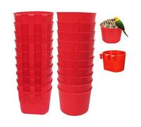 Biwwubik Mangeoires pour lapins et poulets 20 pièces pour cage à suspendre pour mangeoire à pour poulets, mangeoires en plastique pour oiseaux, bol à graines, mangeoire pour poulets