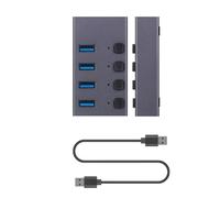 Biwwubik Répartiteur USB 3.0 HUB multiinterface de charge à 4 ports avec interrupteur