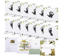 Bixinyo Livre de souvenirs pour bébé garçons et filles, kit d'empreintes de mains et de pieds de bébé de 1 à 12 mois, livre intemporel pour la première année pour enregistrer chaque événement, cadeau