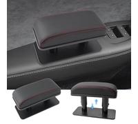 BIXUAN Accoudoir de porte de voiture universel en cuir synthétique - Coussin de support de coude gauche avec boîte de rangement - Coussin d'accoudoir de voiture - Ligne rouge