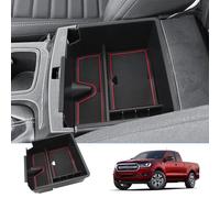 BIXUAN Compatible avec Ford Ranger 2019 2020 2021 2022 Console centrale Boîte à gants Accoudoir Boîte de rangement Organiseur de console centrale Plateau Ranger Accoudoir central Accessoires