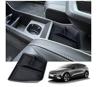 BIXUAN compatible avec Renault Megane E-Tech/Scenic E-Tech 2022-2025 Boîte de Rangement E-Tech Console Centrale avec Tapis Antidérapant Accessoires Compartiment pour Accoudoirs Central Boîte à Gants