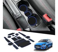 BIXUAN Fiesta8 2024 Antidérapants en Caoutchouc pour Console Centrale Ford Fiesta MK8 2017-2023 2024 2025 sous-Verres pour Voiture Lot de 14