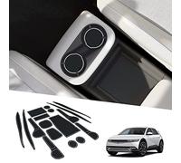BIXUAN Ioniq5 2024 Compatible avec Hyundai Ioniq 5 2021 2022 2023 2024 antidérapants pour Console Centrale Accoudoir en Caoutchouc, Lot de 17 Tapis