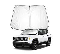 BIXUAN Renegade Pare-soleil compatible avec Jeep Renegade BU Hybrid 2015-2022 2023 Pare-brise pour pare-brise de voiture Protection contre le vent Bloque la couverture UV Pliable