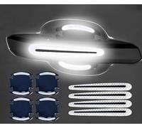 BIXUFA Films de Protection pour Poignée de Porte de Voiture pour Opel Vauxhall Corsa F 2020-2024, 8 Pièces Anti-Rayures Autocollant pour Poignée de Porte,Silver