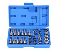 Bixury Ensemble de 34 Douilles Torx Robuste Jeu de Coffret Douille Torx Coffret Douilles Torx 3/8″ profil E4-E20 Jeu Douille Torx T10-T60 3/8'' Bit Torx T10-T55 5/16'' Outils Mecanique Automobile