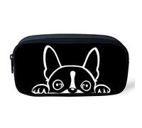Biyejit Boston Terrier Trousse à crayons pour étudiants Garçons, Porte-stylo Fournitures scolaires