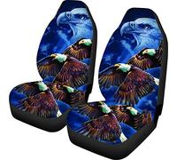 Biyejit Eagle Lot de 2 housses de siège avant - Protection de siège de voiture motif étoile de l'univers pour la plupart des voitures, SUV, camions