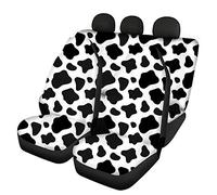 Biyejit Ensemble complet de 4 housses de siège avant et arrière, 2 housses de siège auto + 2 housses de protection pour banquette arrière