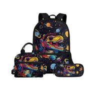 Biyejit Ensemble de cartables 3 en 1 pour enfants, sac à dos, sac à déjeuner et trousse à crayons, grande capacité, 43,2 cm, dinosaure, Taille unique, Ensemble cartable