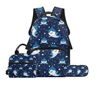 Biyejit Ensemble de sacs d'école 3 en 1 pour enfants avec sac à déjeuner, trousse à crayons, sacs légers de 43,2 cm, gris souris, Taille unique, Ensemble cartable