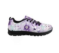 Biyejit Fleurs Imprimer Baskets pour Femme Confortable Marche en Plein Air Course à Pied Chaussures de Sport pour Adolescentes