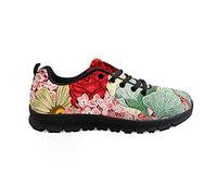 Biyejit Fleurs Imprimer Confortable Respirant Courir Jogging Baskets À Lacets pour Femmes Hommes Chaussure en Caoutchouc Antidérapante Gym Sport Tennis Chaussures