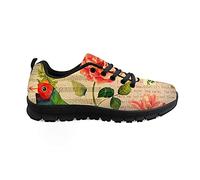 Biyejit Fleurs Imprimer Mode Baskets à Lacets Chaussures de Sport légères décontracté Course randonnée Chaussures pour Femmes Hommes Couples