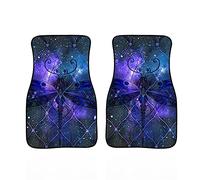 Biyejit Galaxy Dragonfly Lot de 2 tapis de sol de voiture universels pour siège conducteur et passager avant pour voiture, SUV, camionnette et camion avec revêtement en caoutchouc antidérapant